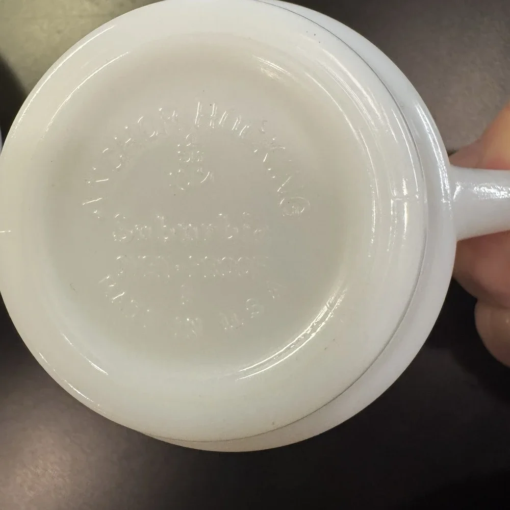 Anchor Hocking Silver Wheat Harvest Pattern Suburbia Cup & Saucer Set of 4 Retro